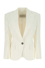 Ivory stretch viscose blend blazer  1