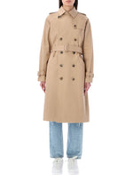 Beige Double Breasted Trench Coat 1
