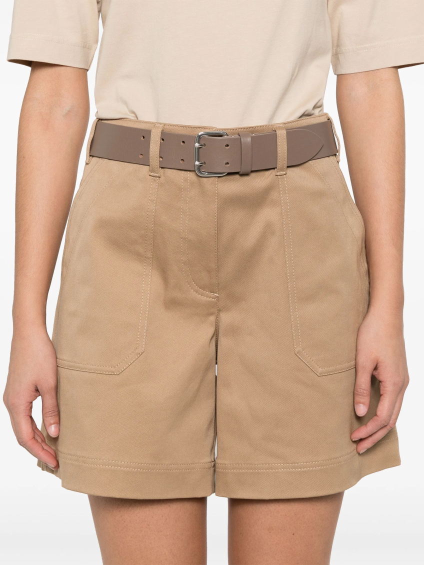 Beige Cotton Gabardine Shorts 5