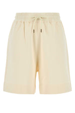 Beige Logo Patch Shorts 1