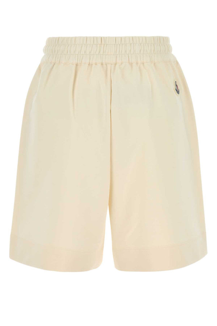 Beige Logo Patch Shorts 2