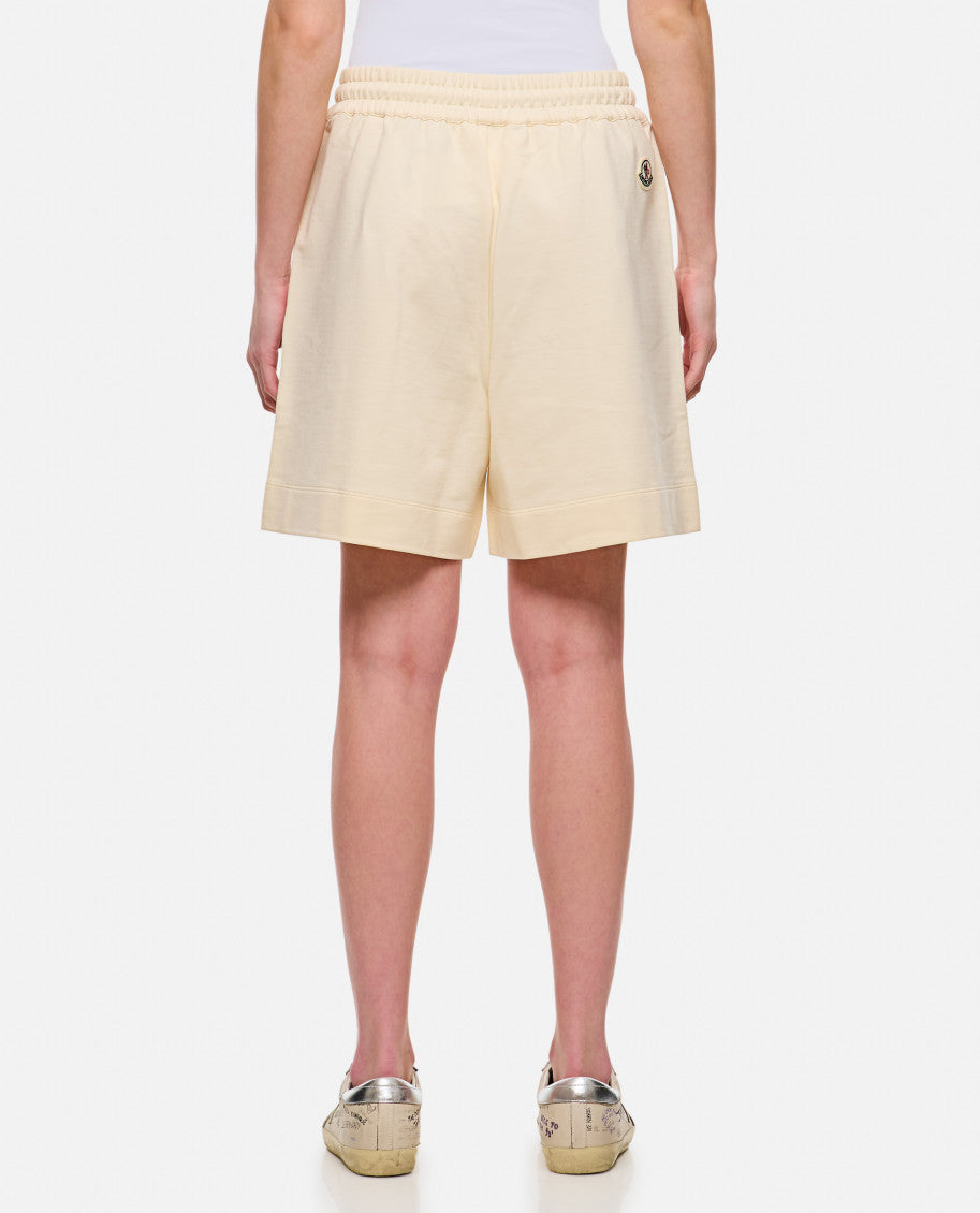 Beige Logo Patch Shorts 3
