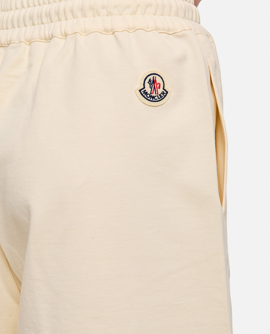 Beige Logo Patch Shorts 4