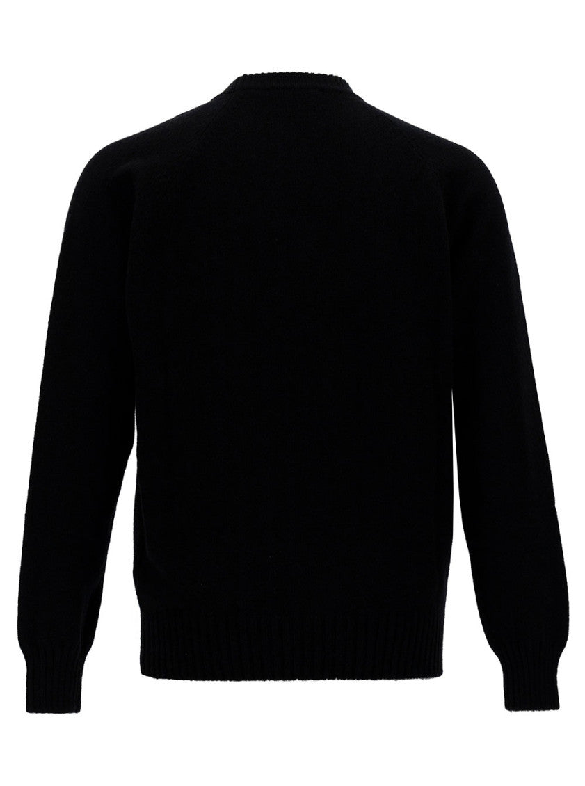 Black Crewneck Ribbed Sweater 2
