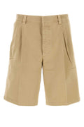 Beige cotton bermuda shorts 1
