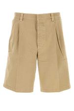 Beige cotton bermuda shorts 1