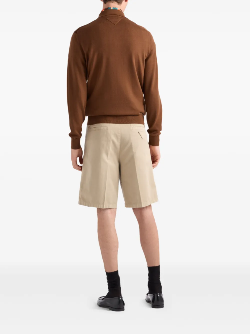Beige cotton bermuda shorts 3