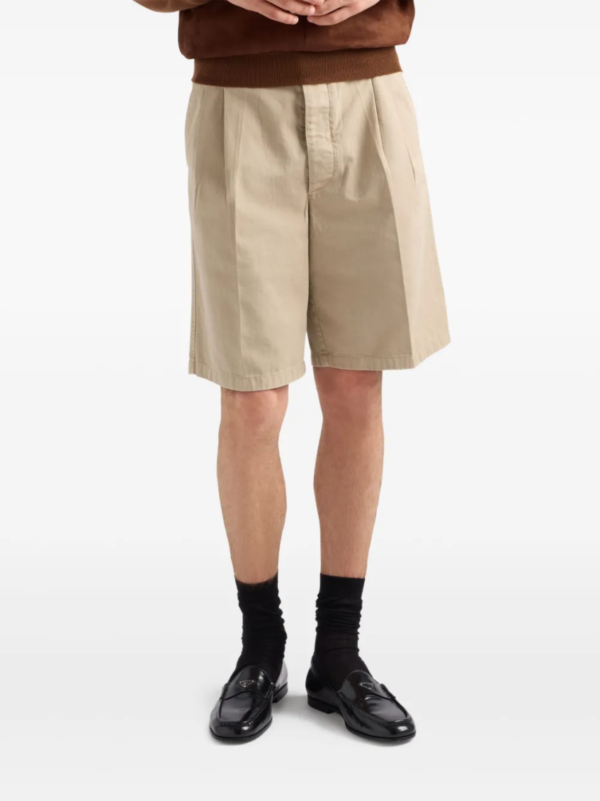 Beige cotton bermuda shorts 4