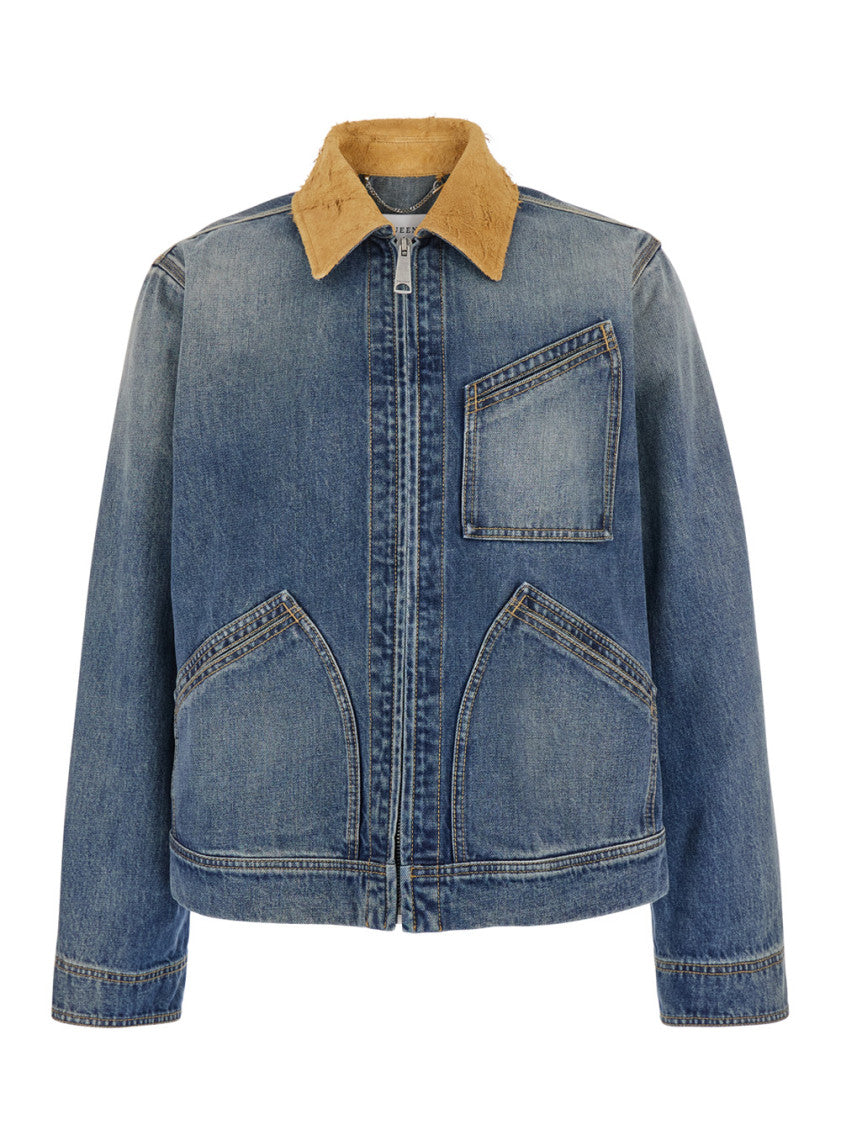 Blue Classic Collar Jacket 1