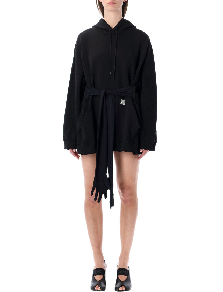 Black Hooded Mini Dress 4