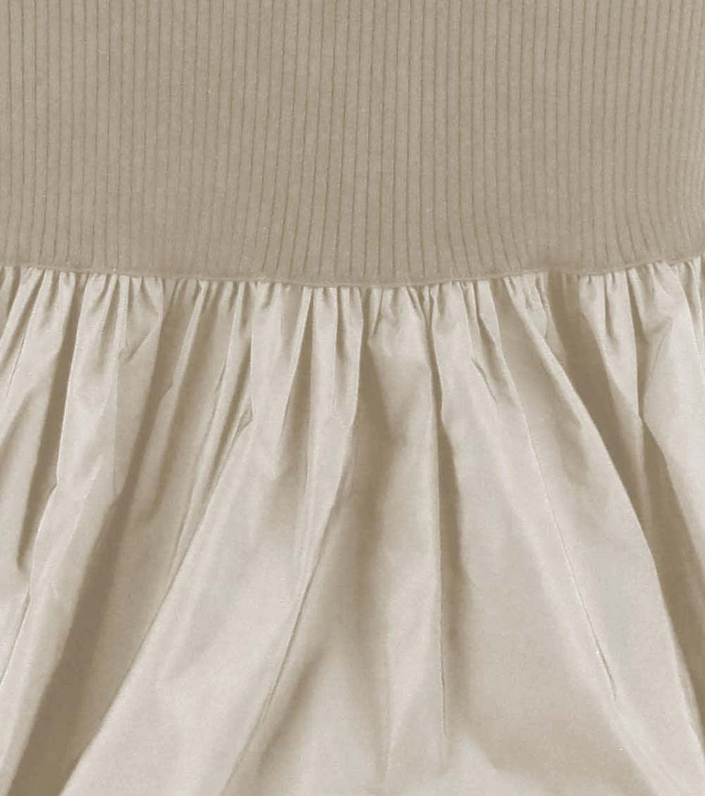 Beige Ruffled Knitted Midi Dress 3