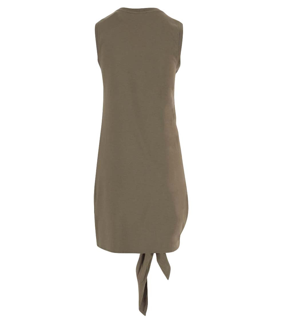 Khaki Round Neck Midi Dress 2