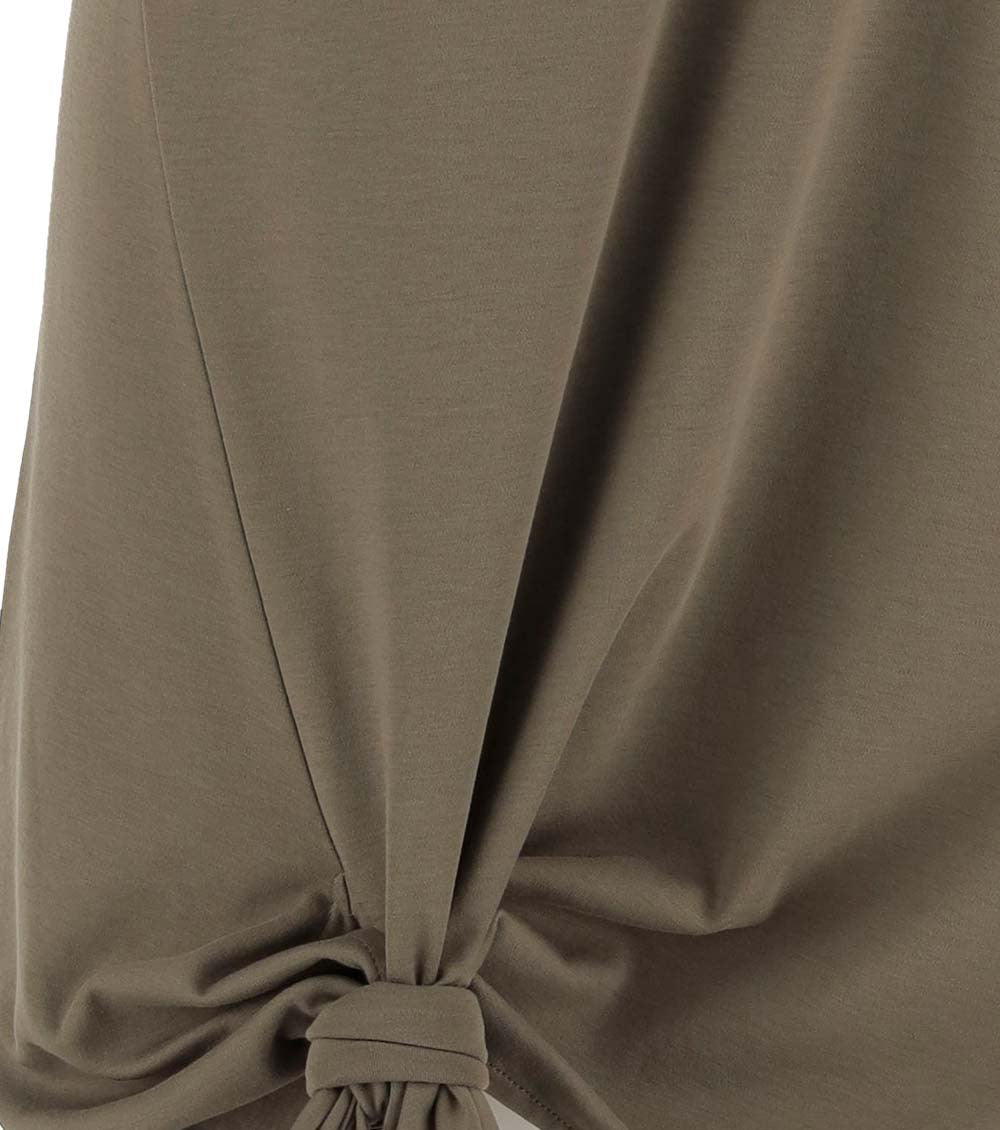 Khaki Round Neck Midi Dress 3