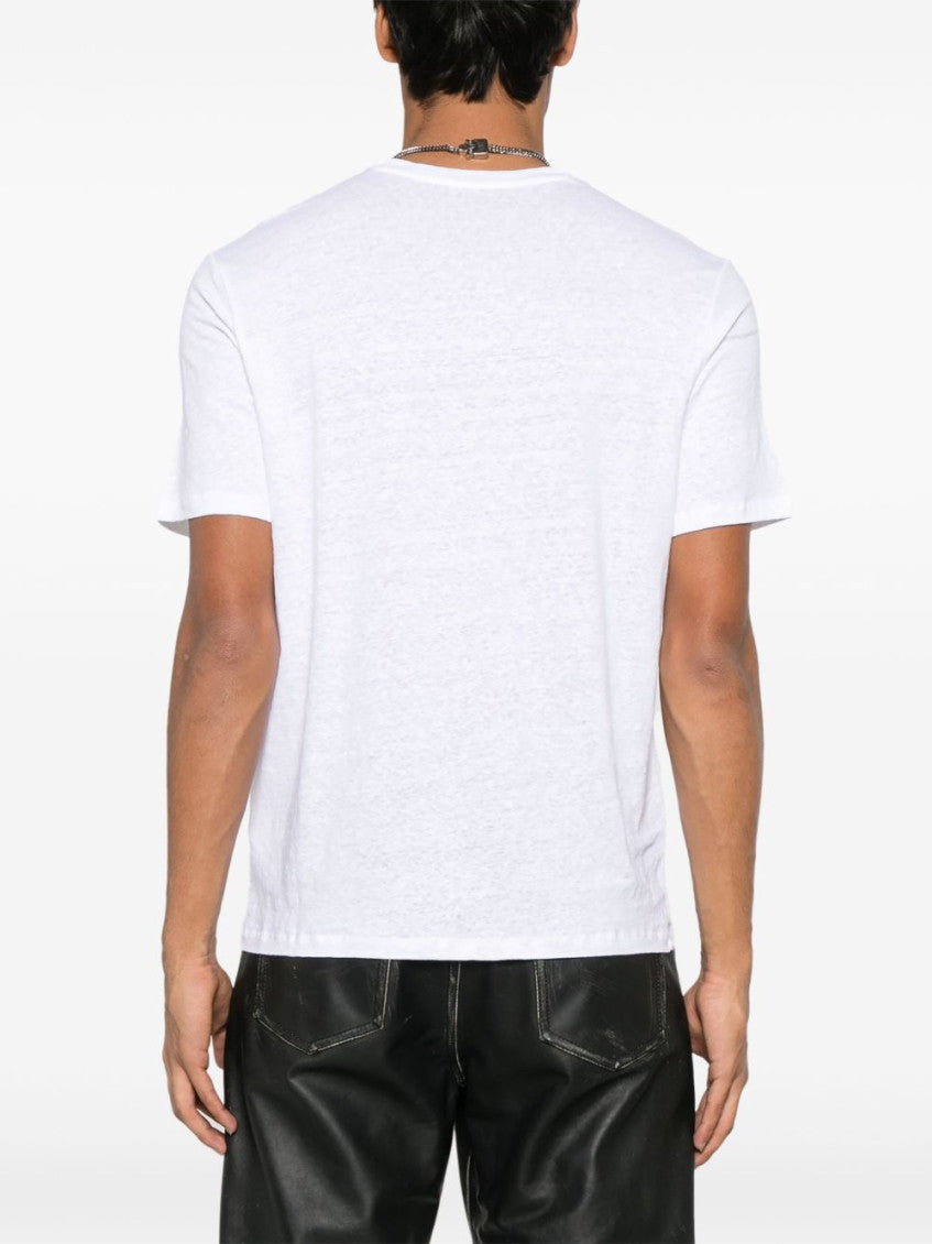 White Cotton Slim Fit T-Shirt 4