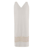 Beige V-Neck Midi Dress 1