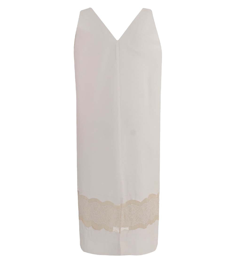 Beige V-Neck Midi Dress 2