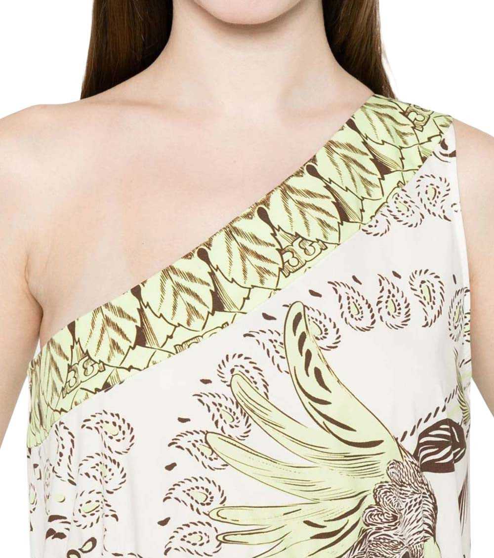 Multicolour One Shoulder Printed Midi Dress 5