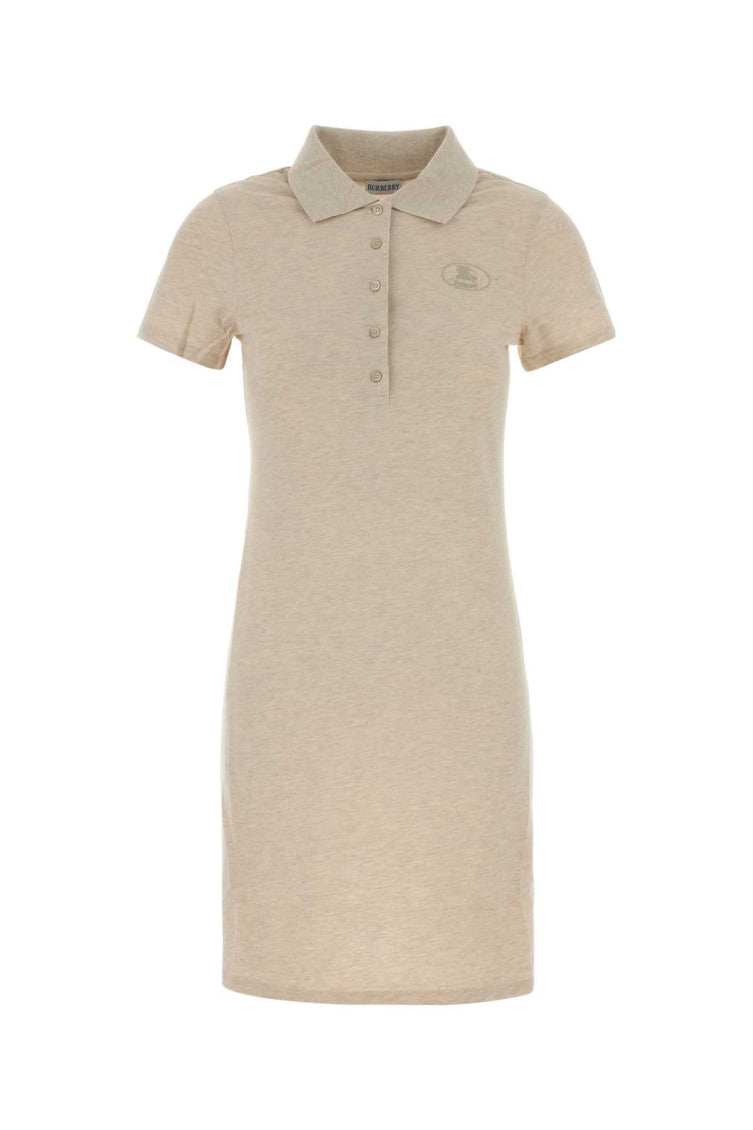 Beige Shirt Collar Logo Mini Dress 1