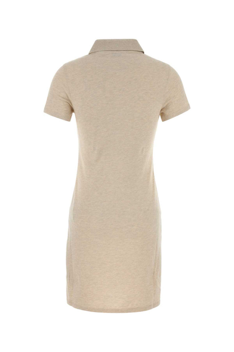 Beige Shirt Collar Logo Mini Dress 2
