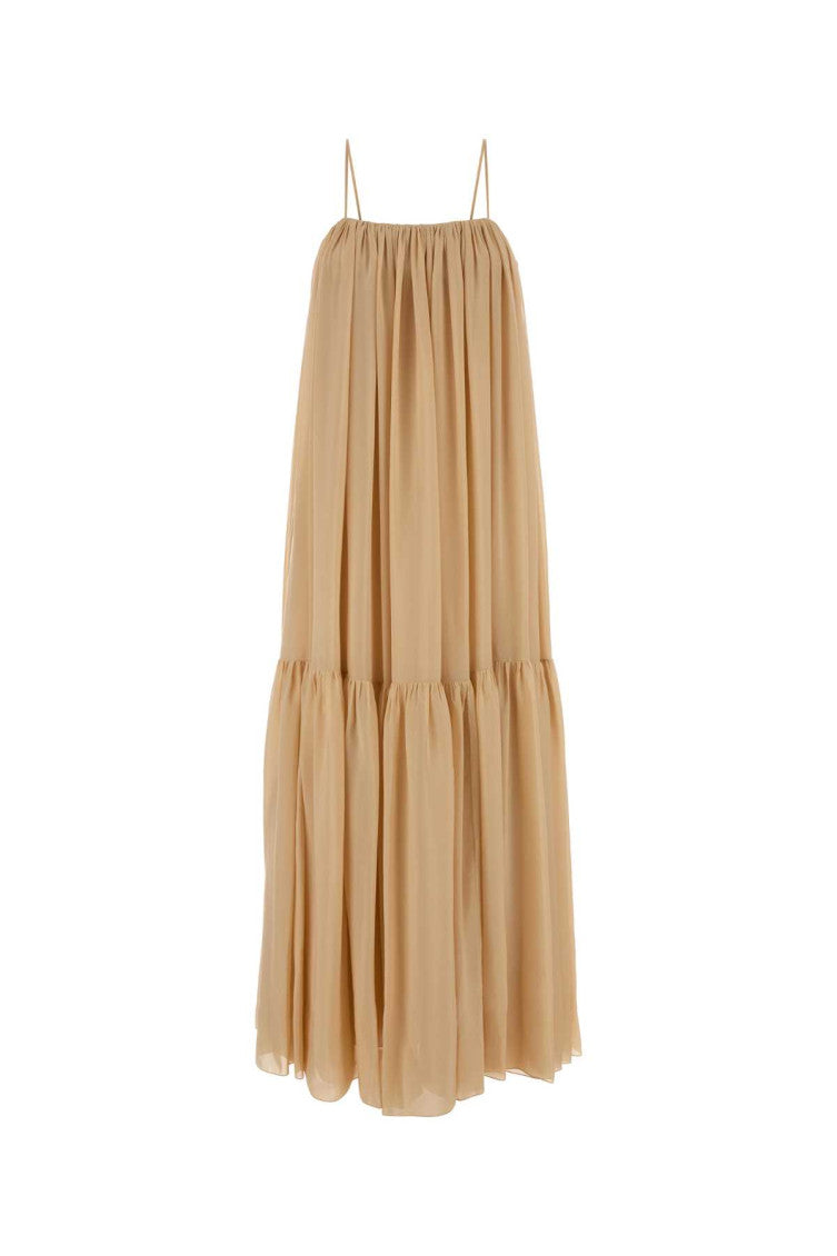 Beige Silk Long Dress 1
