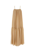 Beige Silk Long Dress 1