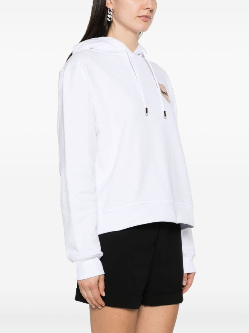 White Mesh Heart Sweatshirt 2