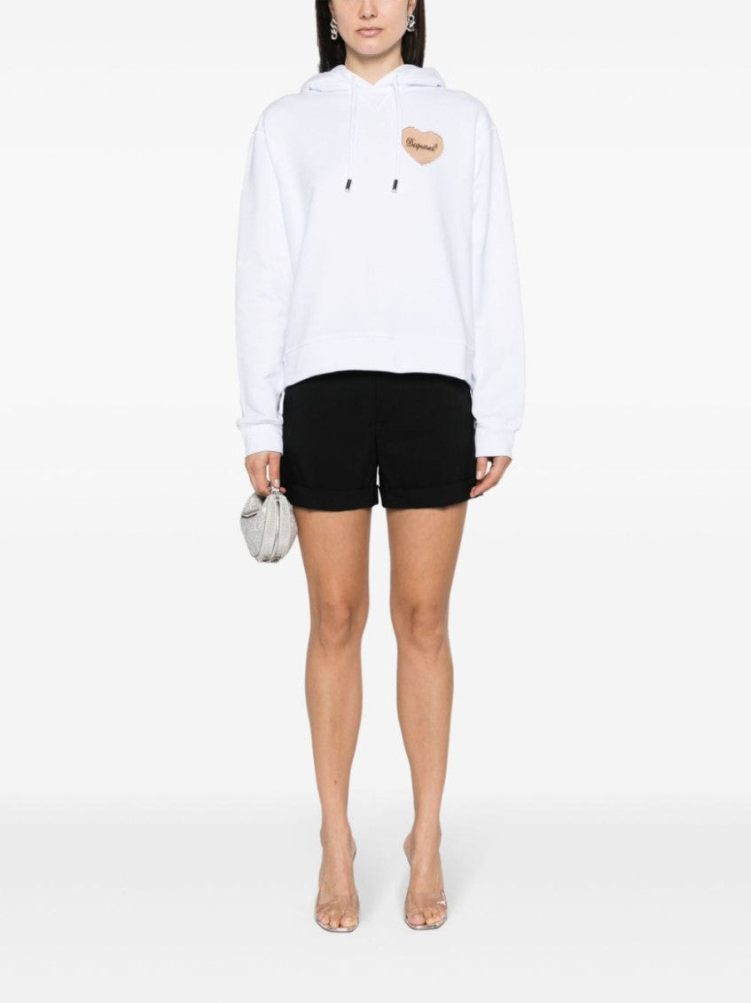 White Mesh Heart Sweatshirt 3