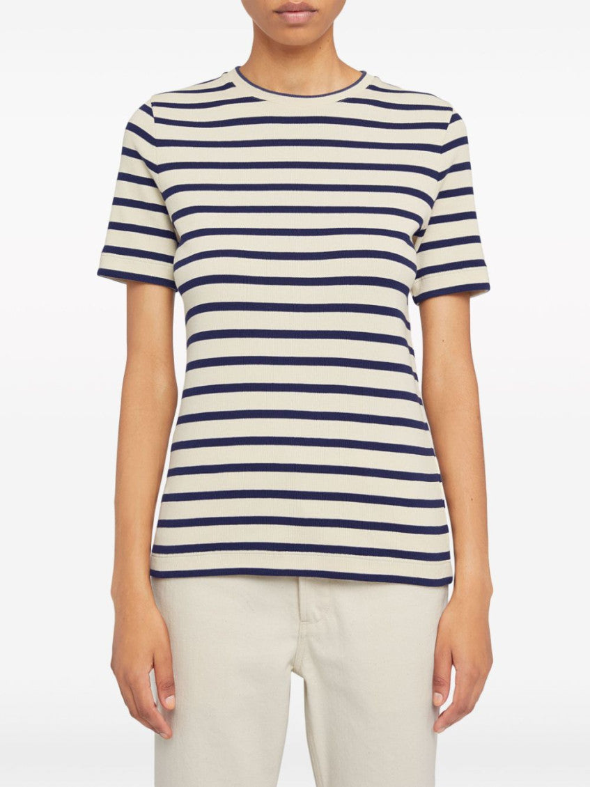 White striped cotton T-shirt 4