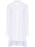 White Double Layer Shirt Dress 1