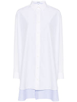White Double Layer Shirt Dress 1