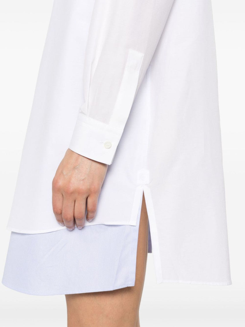 White Double Layer Shirt Dress 3