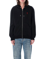 Black Logo Zip-Up Hoodie 1