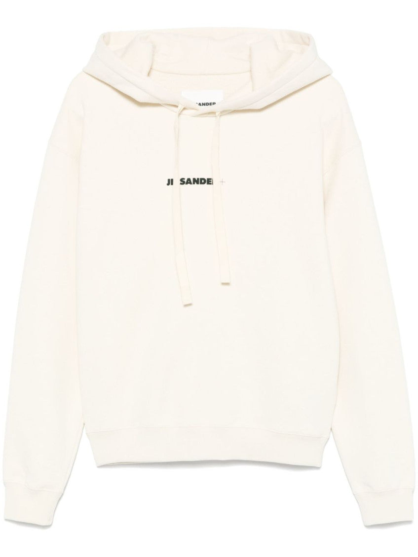 Beige Long Sleeves Logo Hoodie 1