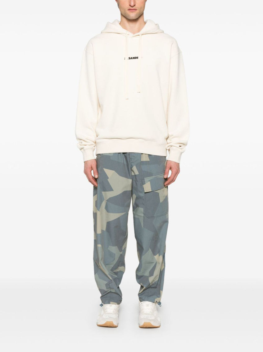 Beige Long Sleeves Logo Hoodie 2