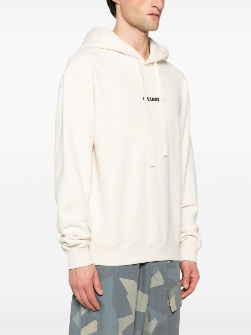 Beige Long Sleeves Logo Hoodie 3