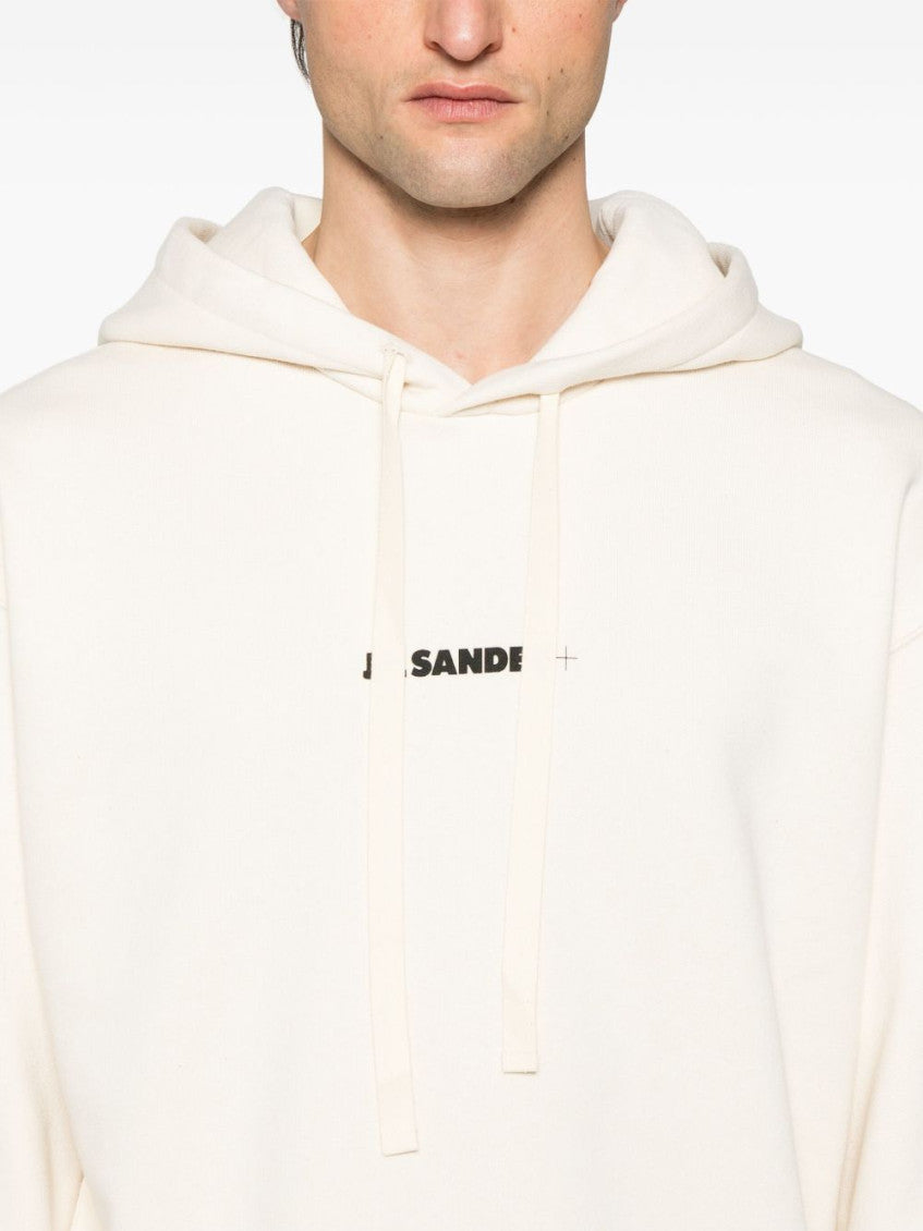 Beige Long Sleeves Logo Hoodie 5