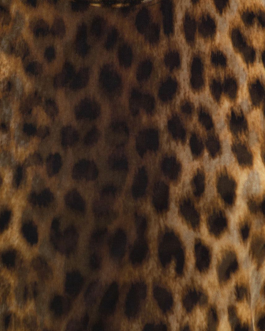 Natural Animal Print Round Neck Top 3