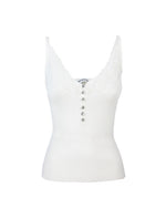 White V Neck Knitted Top 1