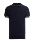 Blue Solid Shirt Collar Polo 1