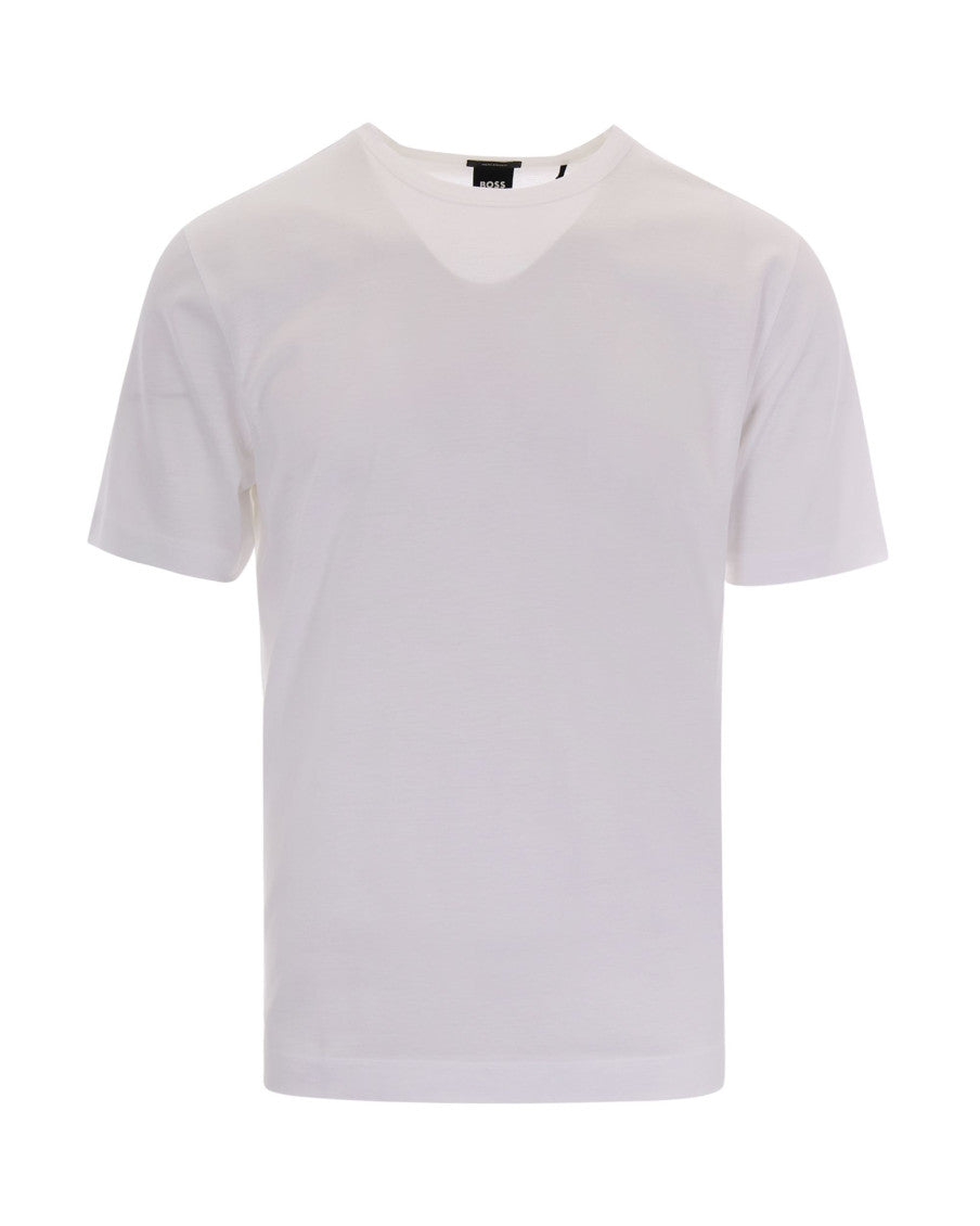 White Solid Crew Neck T-Shirt 1