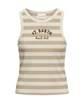 Beige Stripes Round Neck Top 1