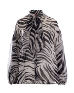 Black Printed Band Collar Top 1