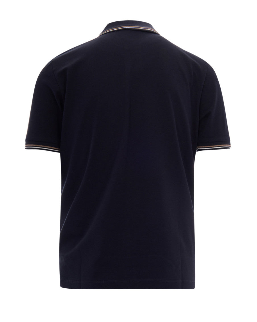 Navy Blue Solid Shirt Collar Polo 2