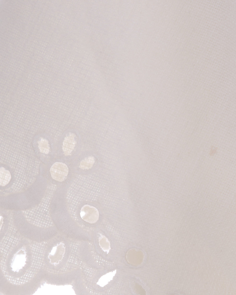 White Embroidered V Neck Top 3