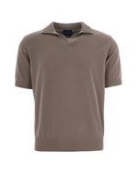 Brown Solid Shirt Collar Polo 1