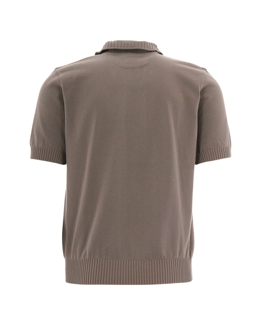 Brown Solid Shirt Collar Polo 3