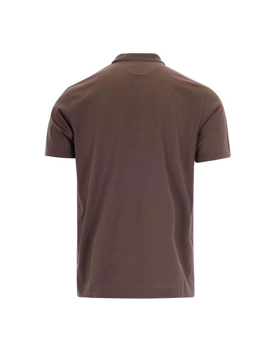Brown Solid Shirt Collar Polo 3