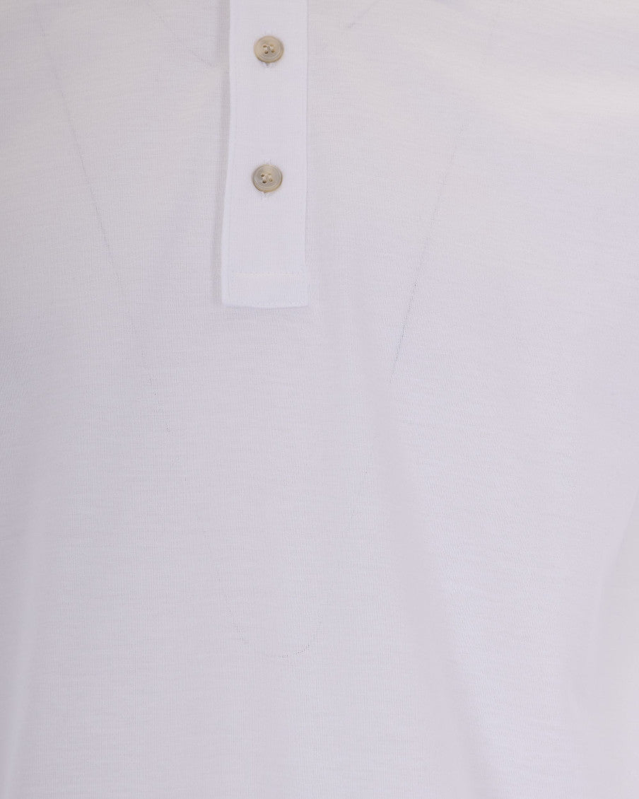 White Solid Shirt Collar Polo 2