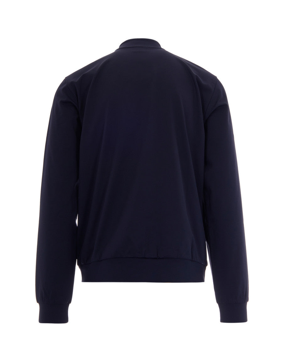Blue Solid Mock Collar Sweatshirt 2