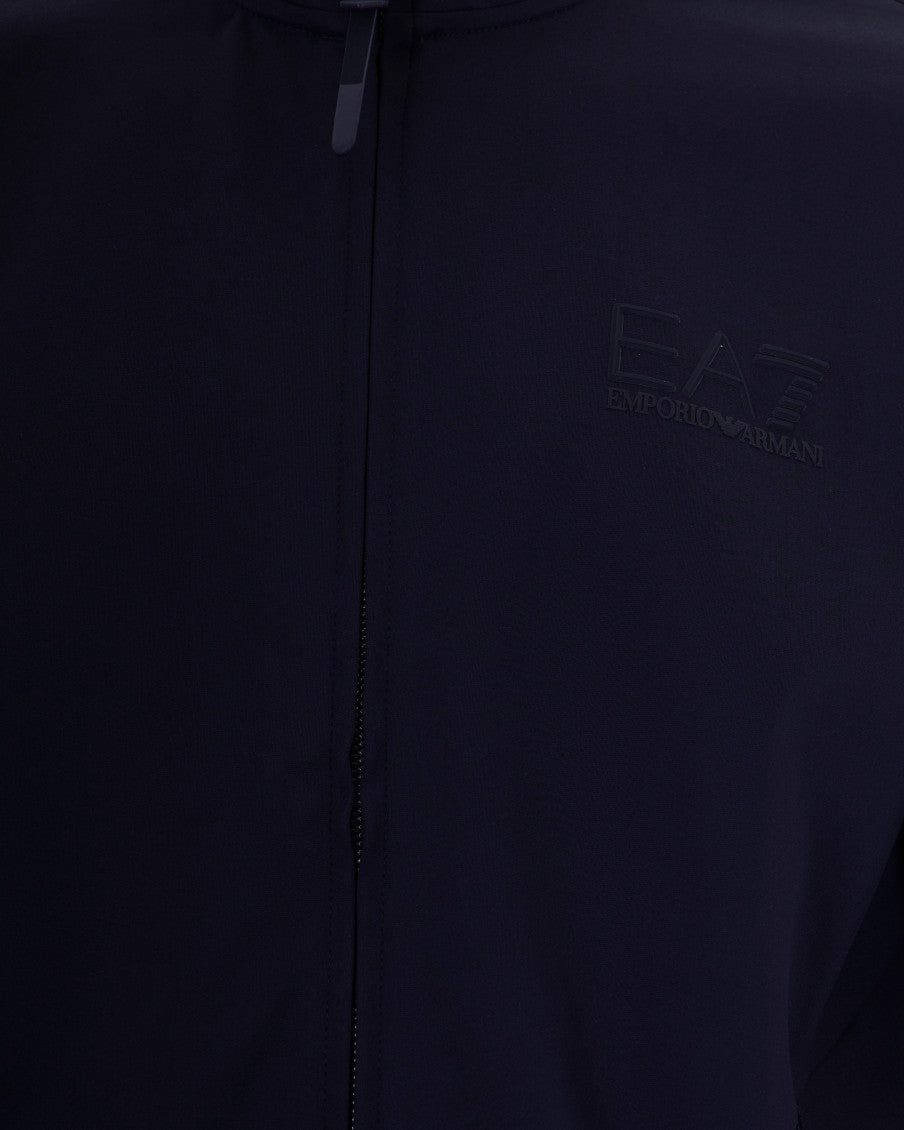 Blue Solid Mock Collar Sweatshirt 3